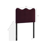 Athena Mulberry Stain-Resistant Performance Velvet Twin Size Headboard - Ornate Home