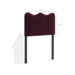 Athena Mulberry Stain-Resistant Performance Velvet Twin Size Headboard - Ornate Home