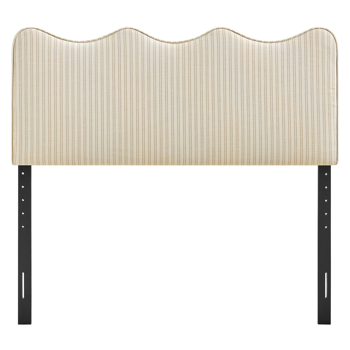 Athena Oatmeal Stripe Striped Fabric Upholstered King Size Headboard - Ornate Home
