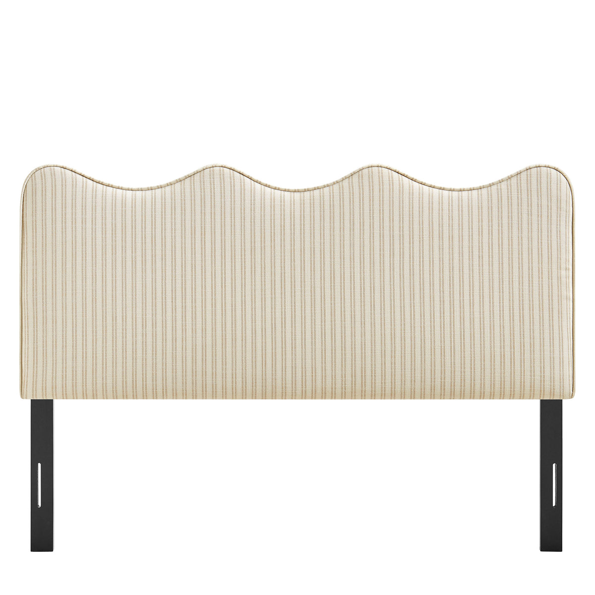 Athena Oatmeal Stripe Striped Fabric Upholstered King Size Headboard - Ornate Home