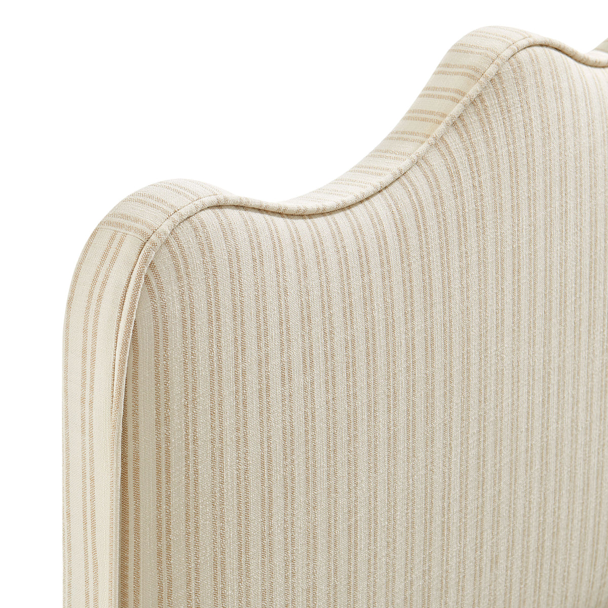 Athena Oatmeal Stripe Striped Fabric Upholstered King Size Headboard - Ornate Home