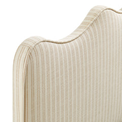 Athena Oatmeal Stripe Striped Fabric Upholstered King Size Headboard - Ornate Home
