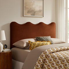 Athena Rust Stain-Resistant Performance Velvet Full Size Headboard - Ornate Home