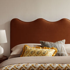 Athena Rust Stain-Resistant Performance Velvet King Size Headboard - Ornate Home