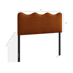 Athena Rust Stain-Resistant Performance Velvet King Size Headboard - Ornate Home
