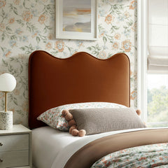 Athena Rust Stain-Resistant Performance Velvet Twin Size Headboard - Ornate Home