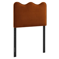 Athena Rust Stain-Resistant Performance Velvet Twin Size Headboard - Ornate Home