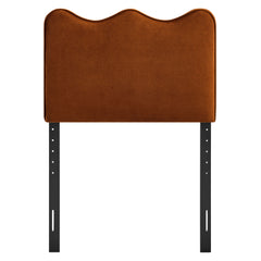 Athena Rust Stain-Resistant Performance Velvet Twin Size Headboard - Ornate Home