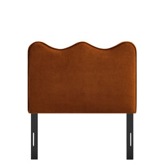 Athena Rust Stain-Resistant Performance Velvet Twin Size Headboard - Ornate Home