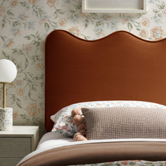 Athena Rust Stain-Resistant Performance Velvet Twin Size Headboard - Ornate Home