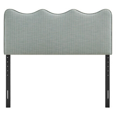 Athena Spa Blue Stripe Striped Fabric Upholstered Full Size Headboard - Ornate Home