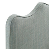 Athena Spa Blue Stripe Striped Fabric Upholstered King Size Headboard - Ornate Home