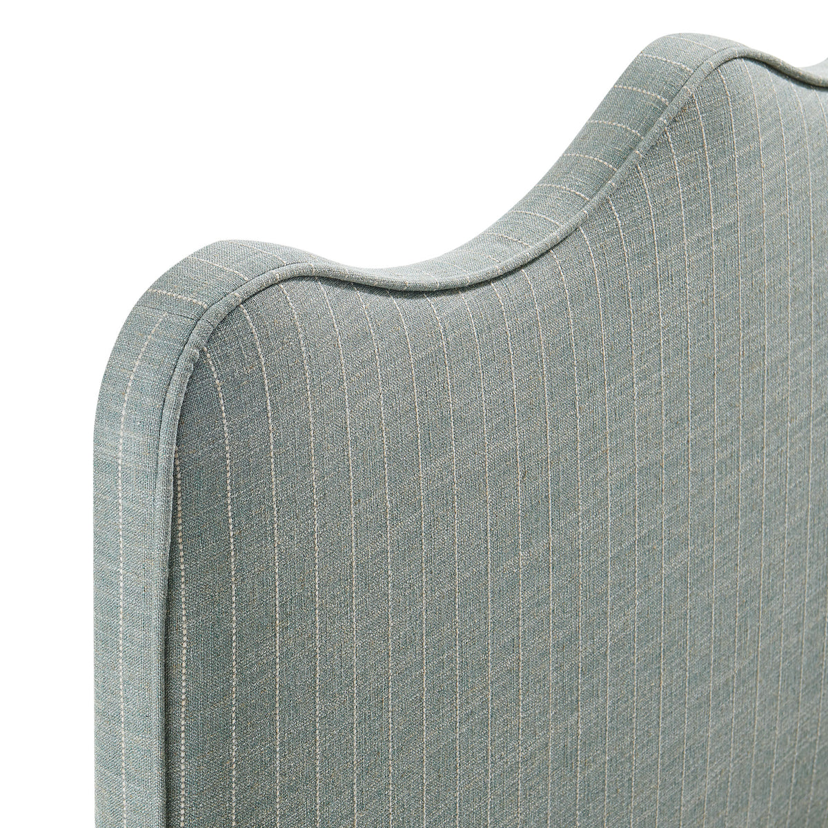 Athena Spa Blue Stripe Striped Fabric Upholstered King Size Headboard - Ornate Home