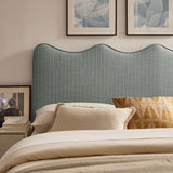 Athena Spa Blue Stripe Striped Fabric Upholstered King Size Headboard - Ornate Home