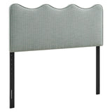 Athena Spa Blue Stripe Striped Fabric Upholstered Queen Size Headboard - Ornate Home