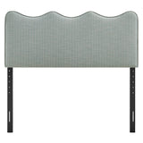 Athena Spa Blue Stripe Striped Fabric Upholstered Queen Size Headboard - Ornate Home
