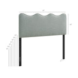 Athena Spa Blue Stripe Striped Fabric Upholstered Queen Size Headboard - Ornate Home