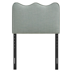 Athena Spa Blue Stripe Striped Fabric Upholstered Twin Size Headboard - Ornate Home