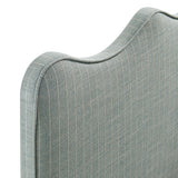 Athena Spa Blue Stripe Striped Fabric Upholstered Twin Size Headboard - Ornate Home