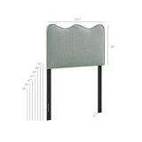 Athena Spa Blue Stripe Striped Fabric Upholstered Twin Size Headboard - Ornate Home