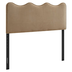 Athena Taupe Stain-Resistant Performance Velvet Full Size Headboard - Ornate Home