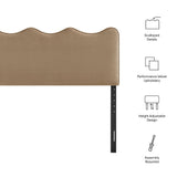 Athena Taupe Stain-Resistant Performance Velvet Full Size Headboard - Ornate Home