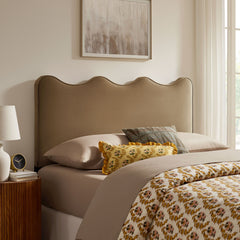 Athena Taupe Stain-Resistant Performance Velvet King Size Headboard - Ornate Home