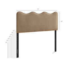 Athena Taupe Stain-Resistant Performance Velvet King Size Headboard - Ornate Home