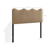 Athena Taupe Stain-Resistant Performance Velvet Queen Size Headboard - Ornate Home