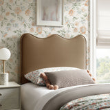 Athena Taupe Stain-Resistant Performance Velvet Twin Size Headboard - Ornate Home
