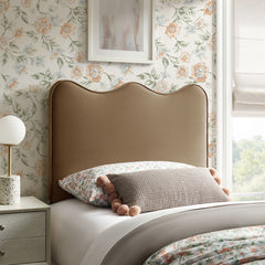 Athena Taupe Stain-Resistant Performance Velvet Twin Size Headboard - Ornate Home