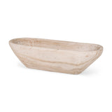 Athena White Extra Large Oblong Light-Wash Reclaimed Wood Bowl - Ornate Home
