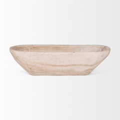 Athena White Extra Large Oblong Light-Wash Reclaimed Wood Bowl - Ornate Home