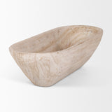 Athena White Extra Large Oblong Light-Wash Reclaimed Wood Bowl - Ornate Home