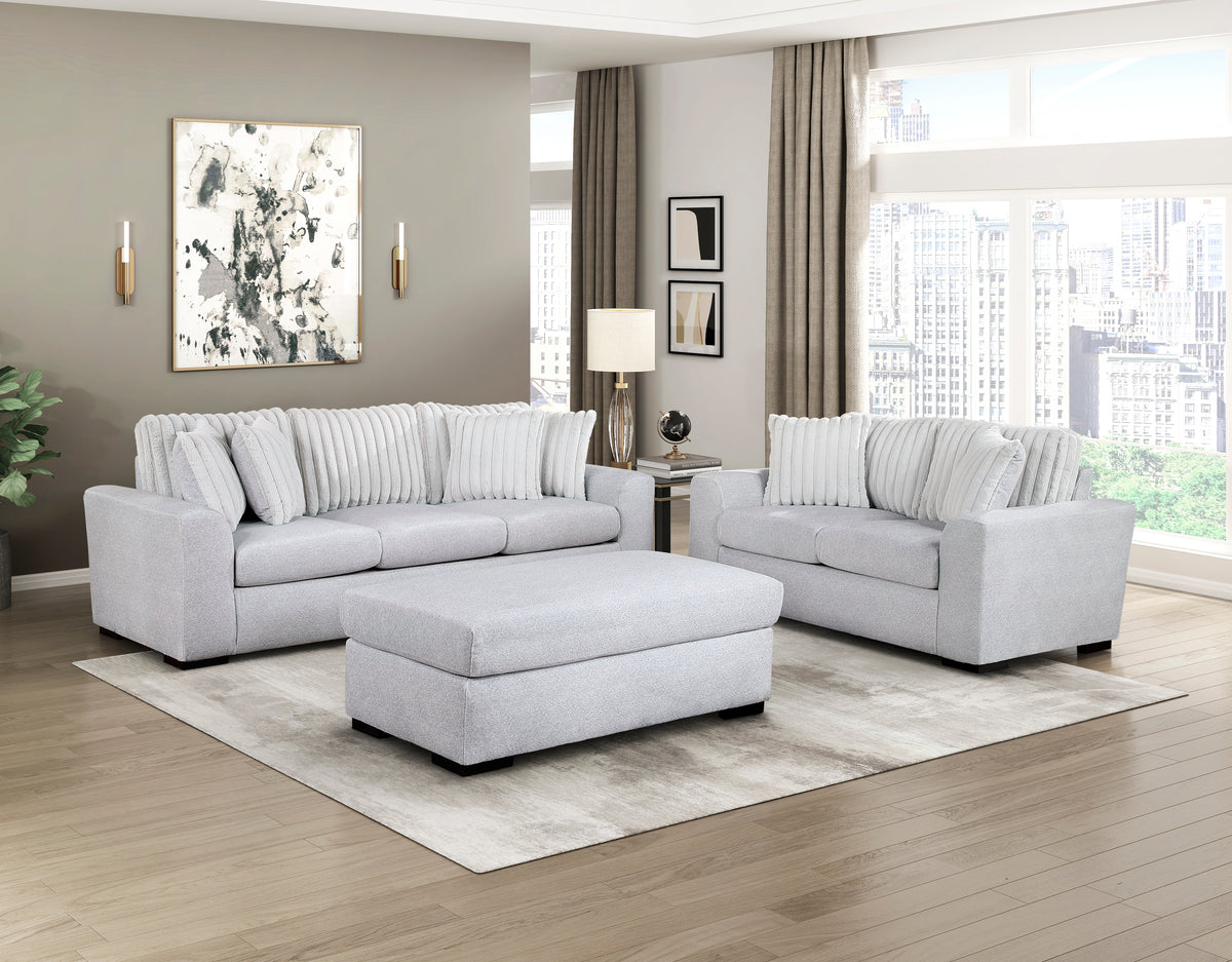 Athena White Ottoman - Ornate Home