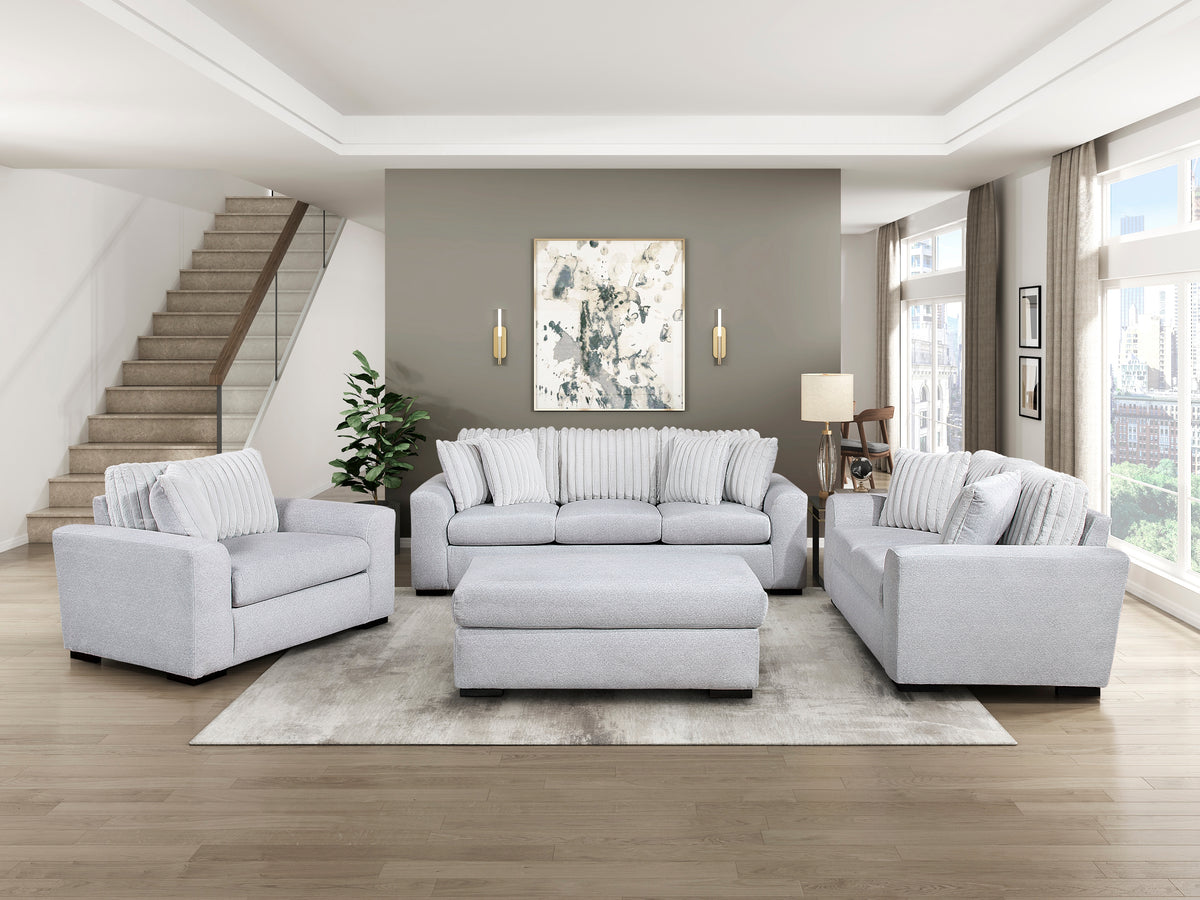 Athena White Ottoman - Ornate Home