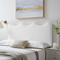 Athena White Performance Velvet Full/Queen Headboard - Ornate Home