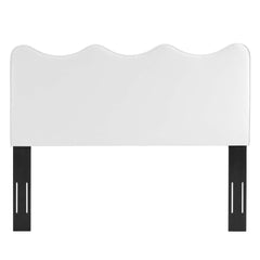 Athena White Performance Velvet Full/Queen Headboard - Ornate Home