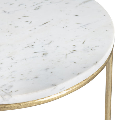 Athens White/Gold 2-Piece Nested End Tables - Ornate Home