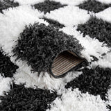 Atira Black & White Checkered Area Rug - Ornate Home