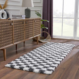 Atira Black & White Checkered Area Rug - Ornate Home