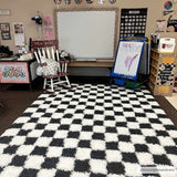 Atira Black & White Checkered Area Rug - Ornate Home