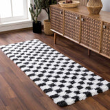 Atira Black & White Checkered Area Rug - Ornate Home