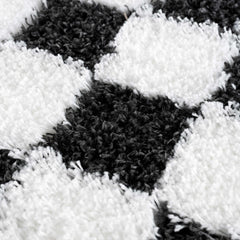 Atira Black & White Checkered Area Rug - Ornate Home