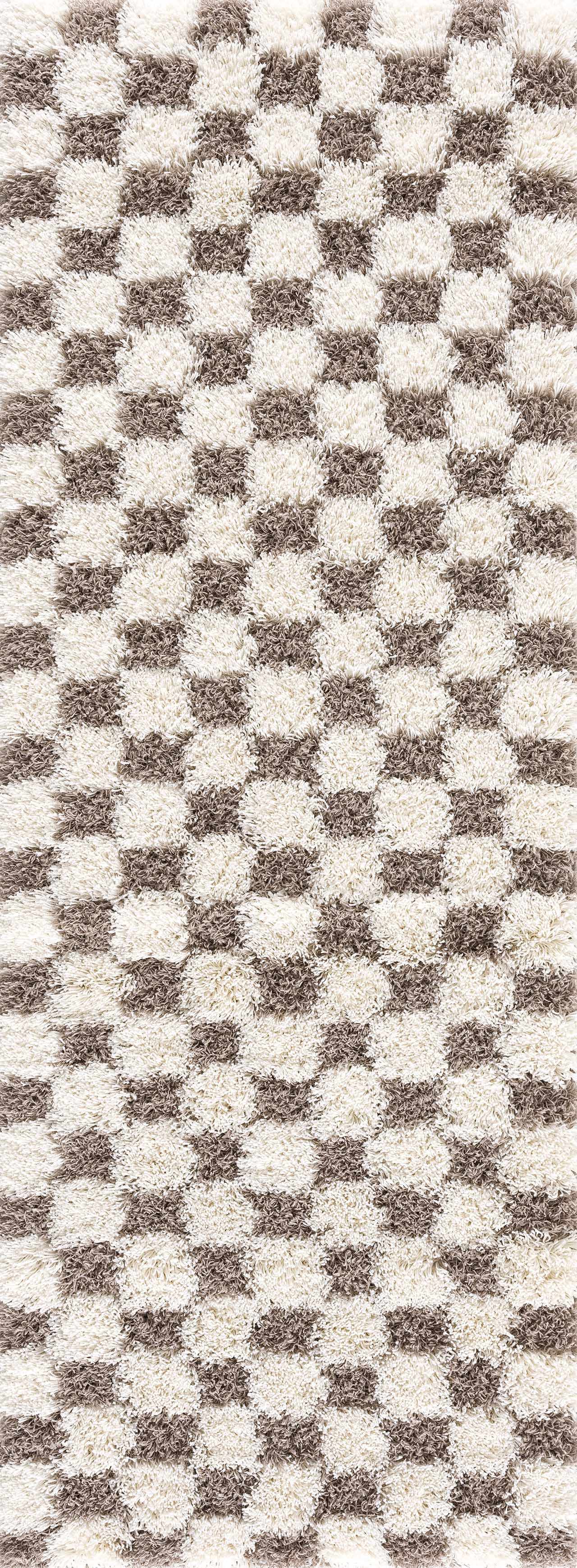 Atira Brown Checkered Area Rug - Ornate Home