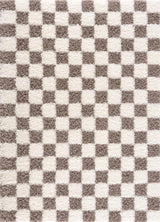 Atira Brown Checkered Area Rug - Ornate Home
