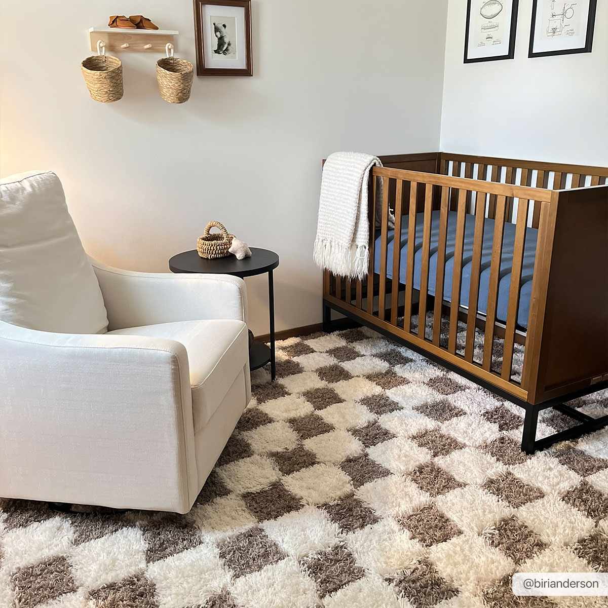 Atira Brown Checkered Area Rug - Ornate Home
