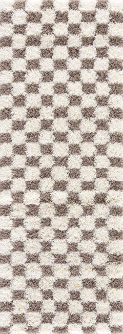 Atira Brown Checkered Area Rug - Ornate Home