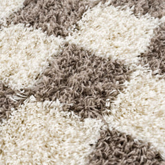 Atira Brown Checkered Area Rug - Ornate Home