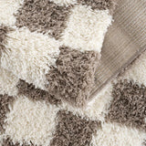 Atira Brown Checkered Area Rug - Ornate Home